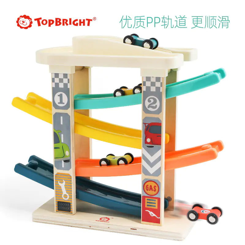 Tebao Sliding Track Car Parking Playset for Kids