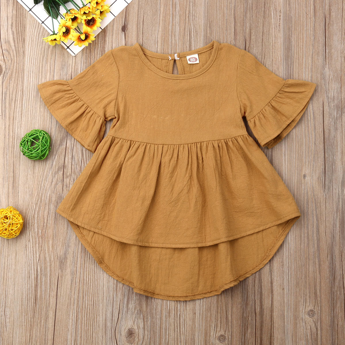 Baby Toddler Girls Clothes Mini Ruffled sleeve