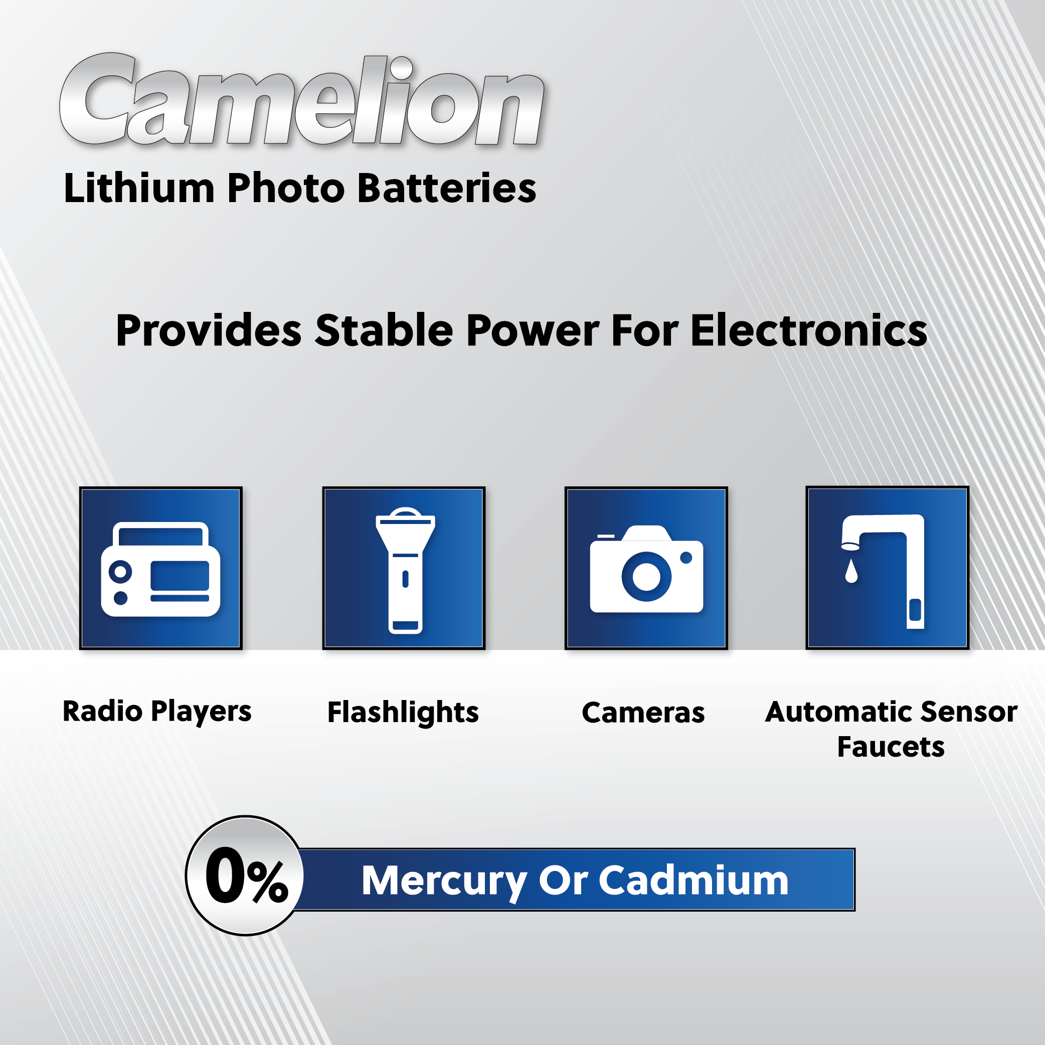 Camelion CR123A 3V Lithium Primary - Non Rechargeable