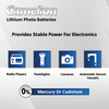 Camelion CR123A 3V Lithium Primary - Non Rechargeable