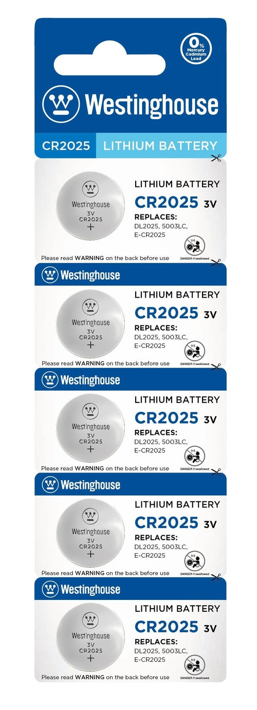 Westinghouse CR2025 3V Lithium Primary Coin Cell Battery - Non