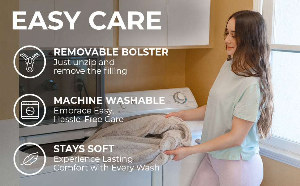 Oversized Human Dog Bed – 72" x 48" Orthopedic Memory Foam Lounger with Washable Faux Fur Cover, Blanket & Pillow for Adults & Large Dogs (Grey)