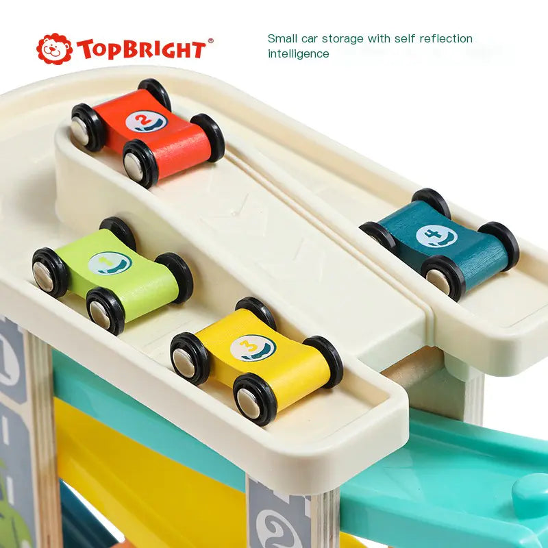 Tebao Sliding Track Car Parking Playset for Kids