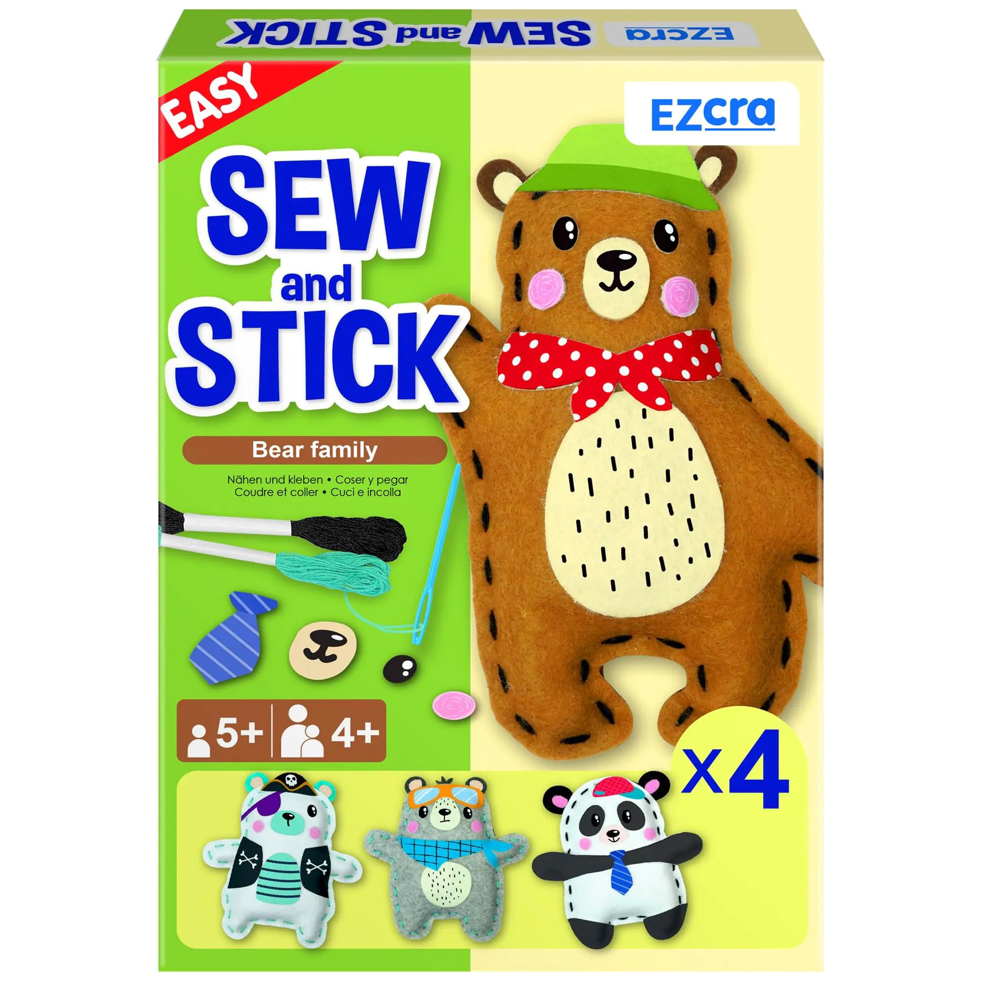 Easy Bear SewCraft Kit - No Mess Projects for Kids