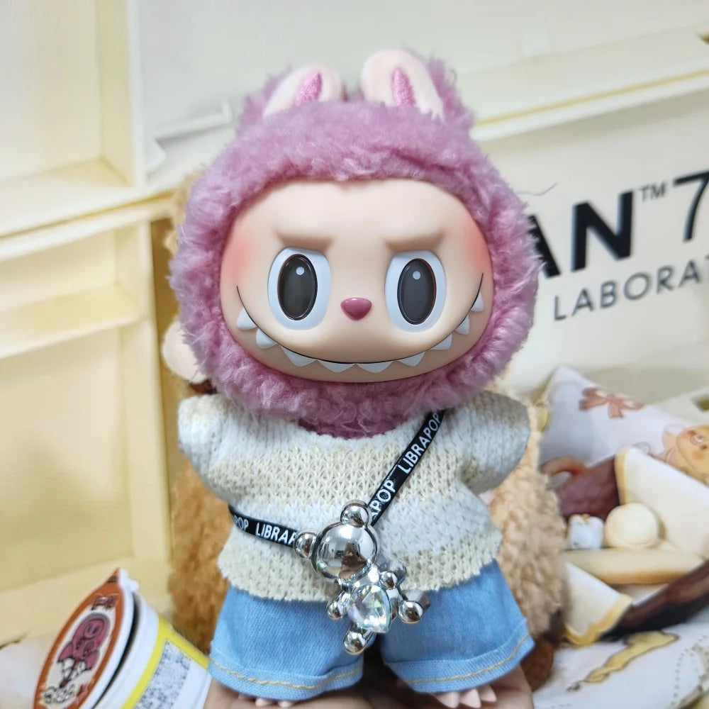 Doll Designer Clothes Suitable For V1/2/3 Labubu T-shirt Pants Little