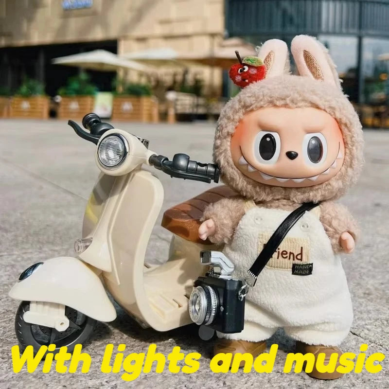 Labubu Doll Mini Electric Motorcycle,labubu Doll Accessories, Fun Cute
