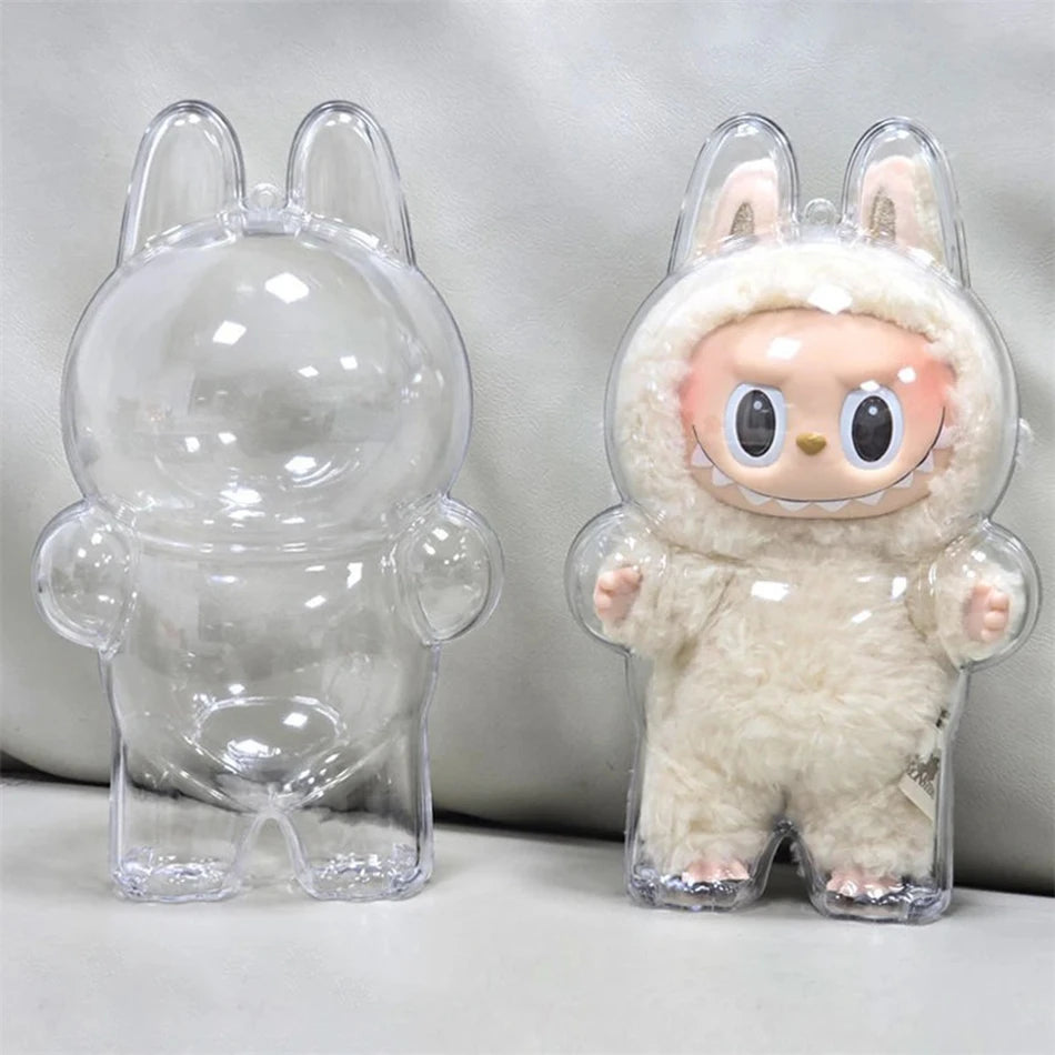 PopMart Monster Labubu V1 V2 Sit Party Transparent Protective Shell