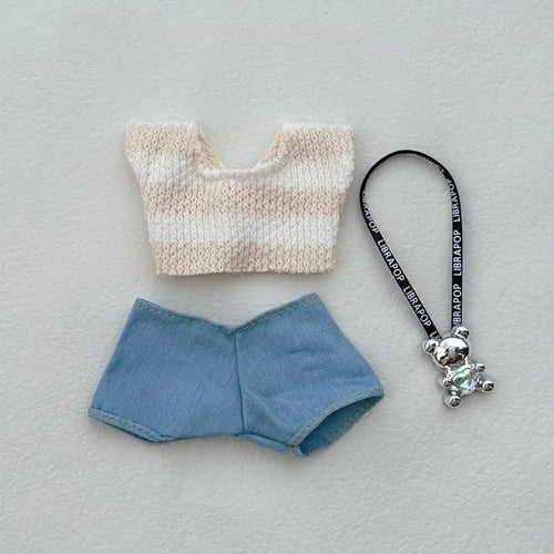 Doll Designer Clothes Suitable For V1/2/3 Labubu T-shirt Pants Little