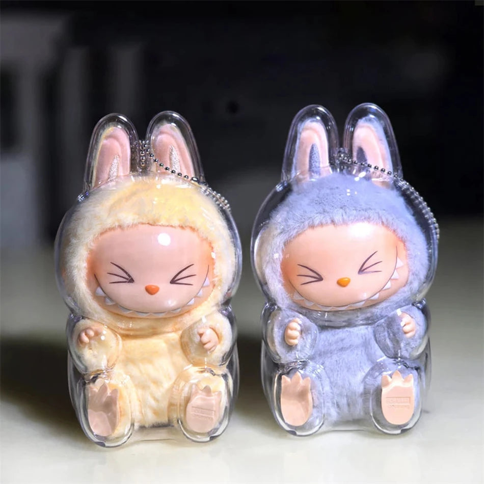 PopMart Monster Labubu V1 V2 Sit Party Transparent Protective Shell