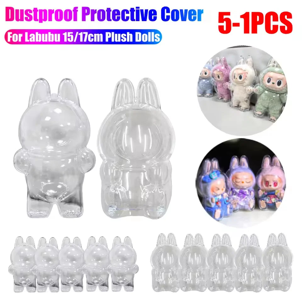 PopMart Monster Labubu V1 V2 Sit Party Transparent Protective Shell