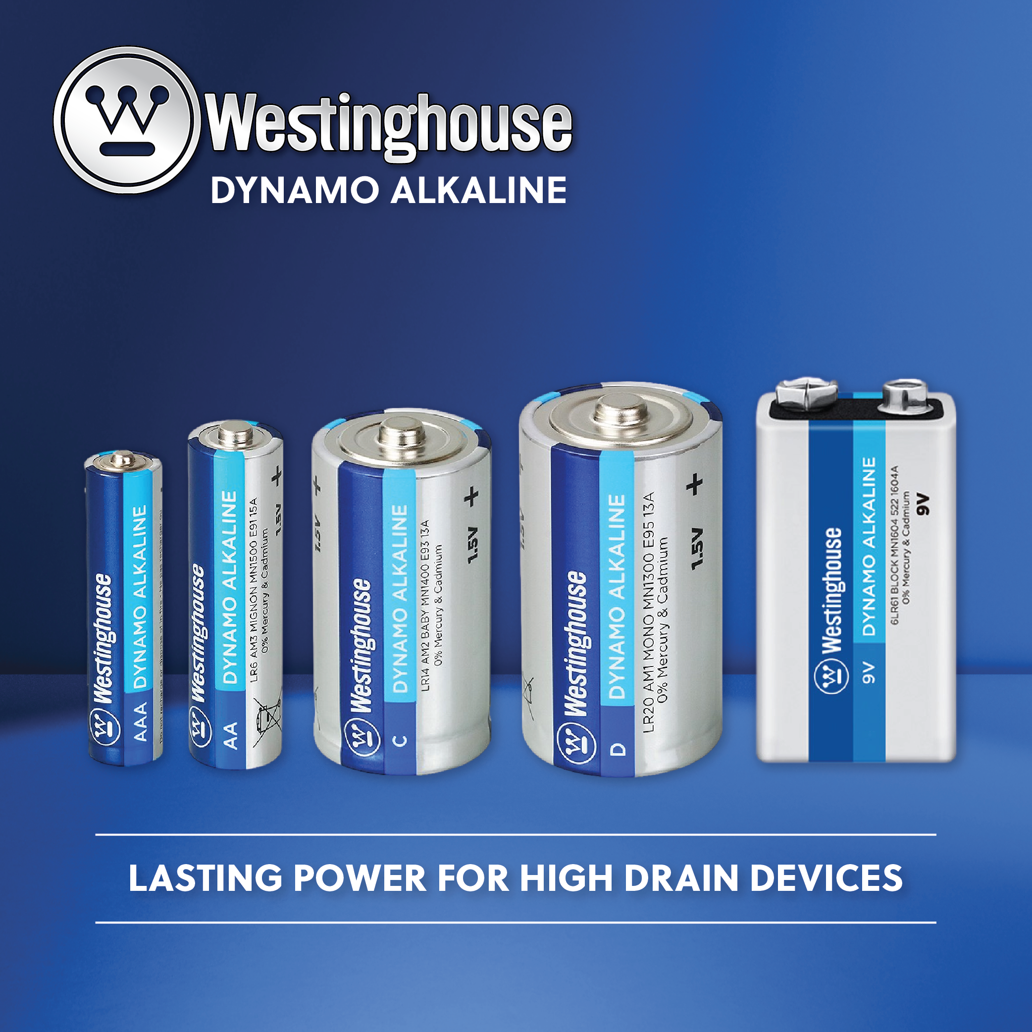 Westinghouse 9V Dynamo Alkaline Blister Pack of 1