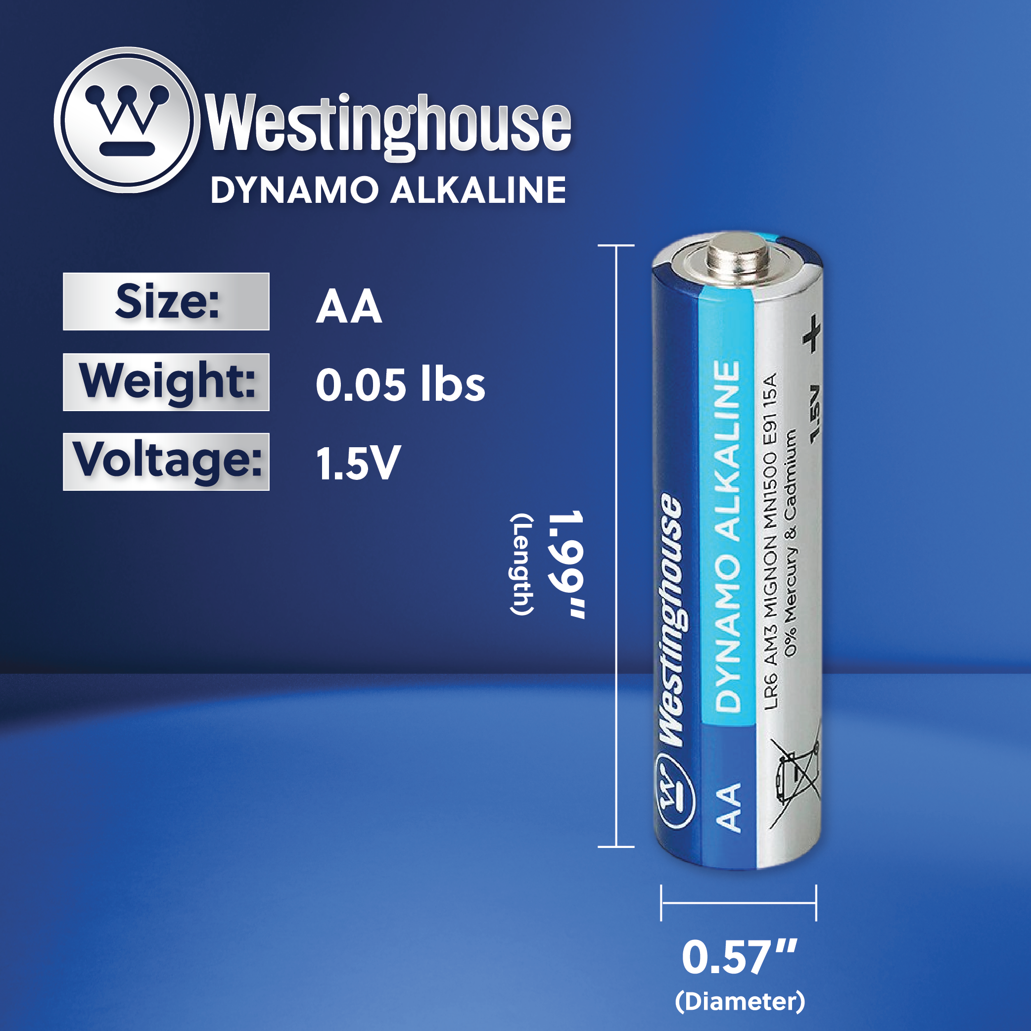 Westinghouse AA Dynamo Alkaline 4 Pack Shrink Wrap