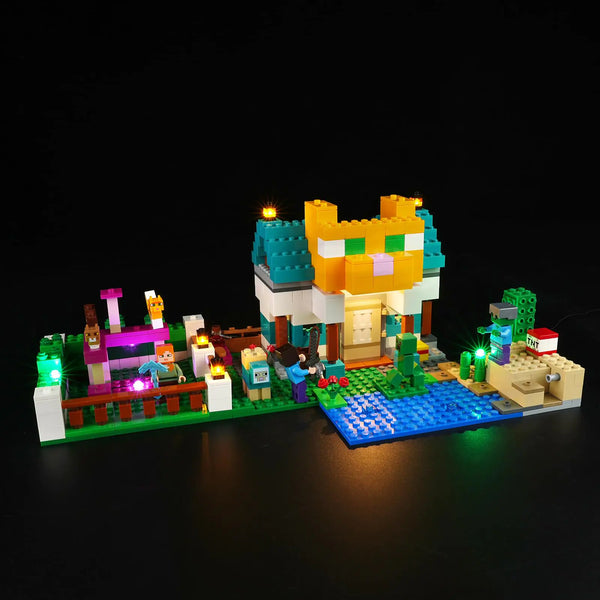 Rorliny LED Light Kit for Lego Minecraft The Crafting Box 4.0 21249 Building Set Creative Lighting kit Compatible with Lego 21249 (Lights Only No Lego Set)
