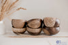 Wooden Patterned Coconut Bowls set of 6