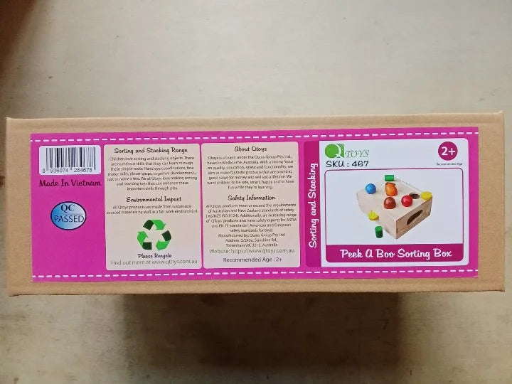 Wooden Peek a Boo Sorting Box