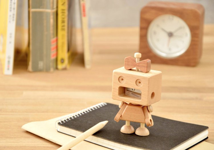 Wooden Robot Pencil Sharpener