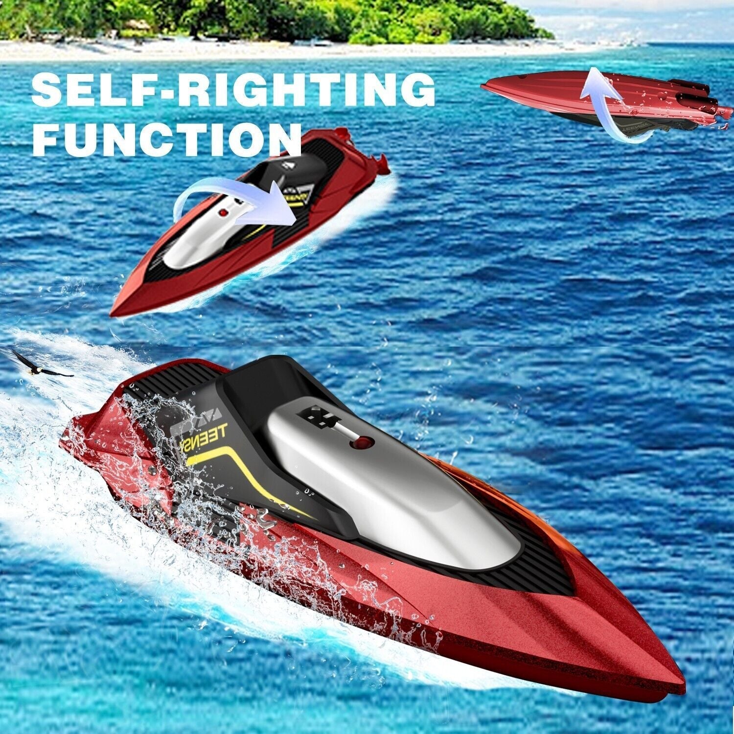 Fast RC Boat For Pools And Lakes, 2.4 GHz 20- MPH Racing Boats