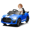 FUNTOK 12V 7AH Kids Ride On Car Licensed Ford Mustang Shelby GT500 Electric Car w/Remote Control 16 Spacious Seat 3 Speeds LED Lights Bluetooth Music Kids Electric Vehicles to Drive (Blue)