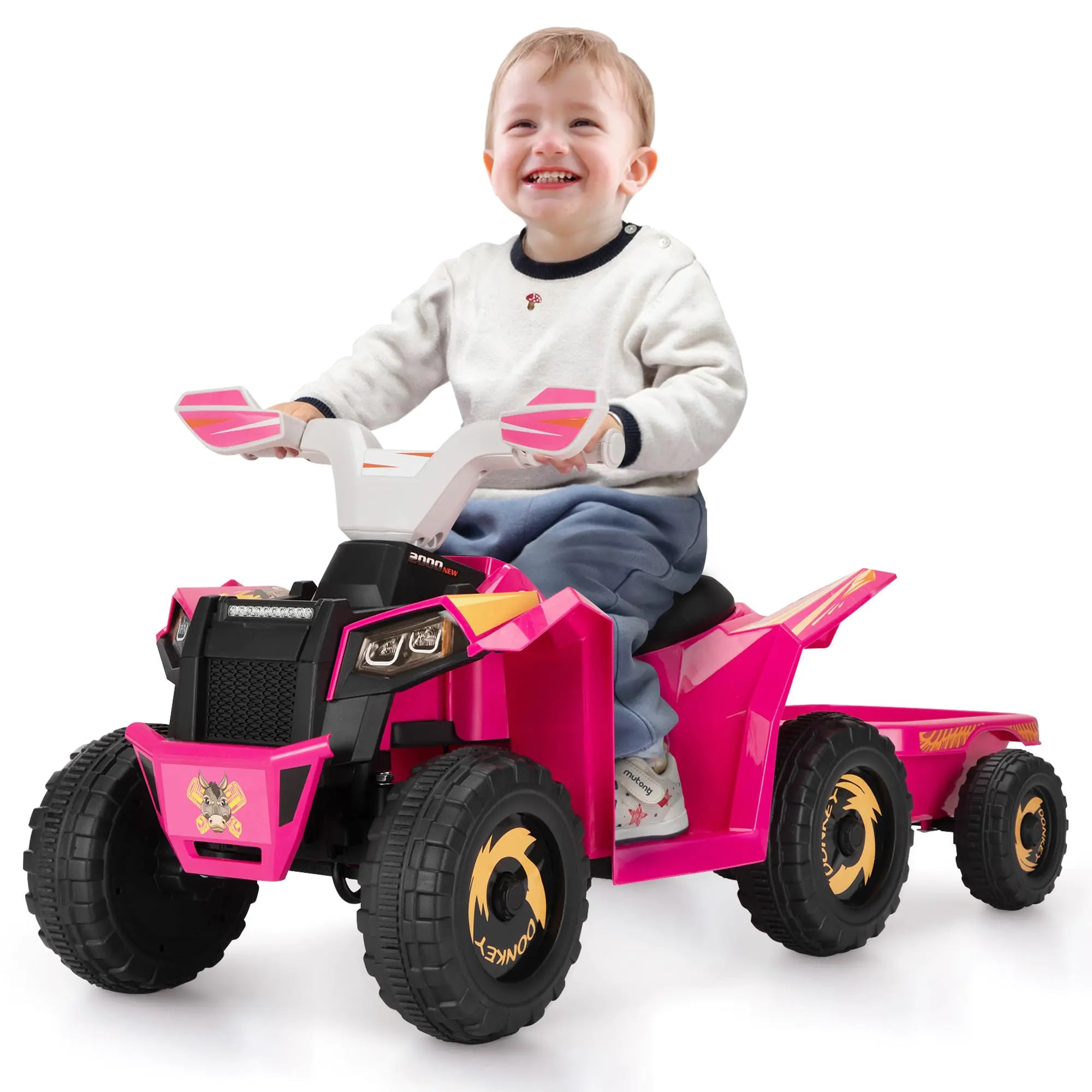 TOBBI 6V Kids Ride On Toy for Toddler 4 Wheeler ATV for Kids 1.5-6 Electric Vehicle for Toddlers w/Push-ButtonMusic BluetoothSafety BeltPower Display