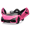 Hetoy 12V Kids Ride On Car Licensed Lamborghini Revuelto Electric Car for Kids Over 37 Months Battery Powered Sports Car Toy with Remote Control Bluetooth Headlight Music Pink
