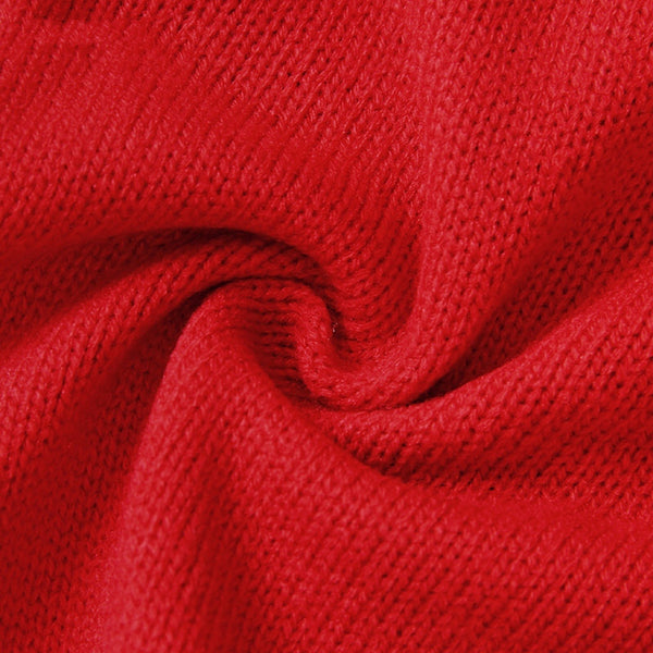 Baby Cartoon Christmas Giraffe Pattern Contrast Design Sweater Cardiga