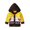 Baby Cartoon Christmas Giraffe Pattern Contrast Design Sweater Cardiga