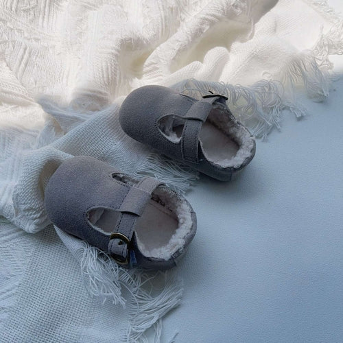 Arrival In Winter Baby Girl Solid Color Plush Warm Anti-Slip Shoes