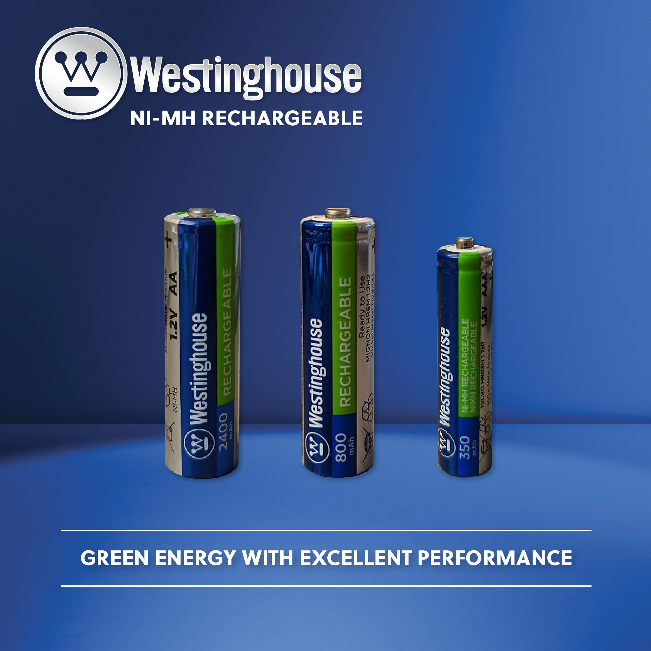 Westinghouse AAA Ni-Mh Rechargeable Batteries 350mAh Blister Pack of 4