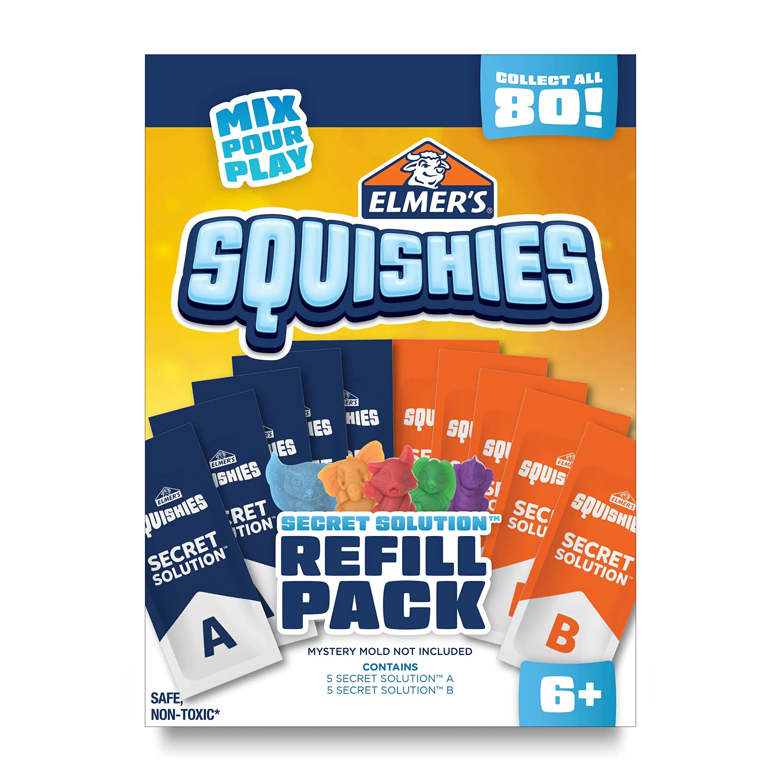 Elmer’s Squishies Refill Pack Kids Activity Creates 5 Additional Mystery Characters 5 Count