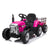 SEHOMY Pink Kids Ride on Tractor with Trailer and Dual 25W Motors 12V Battery Powered Electric Kids Vehicle Car with Remote Control 3-Gear-Shift Music LED LightsUSB Four Wheelers for Girls